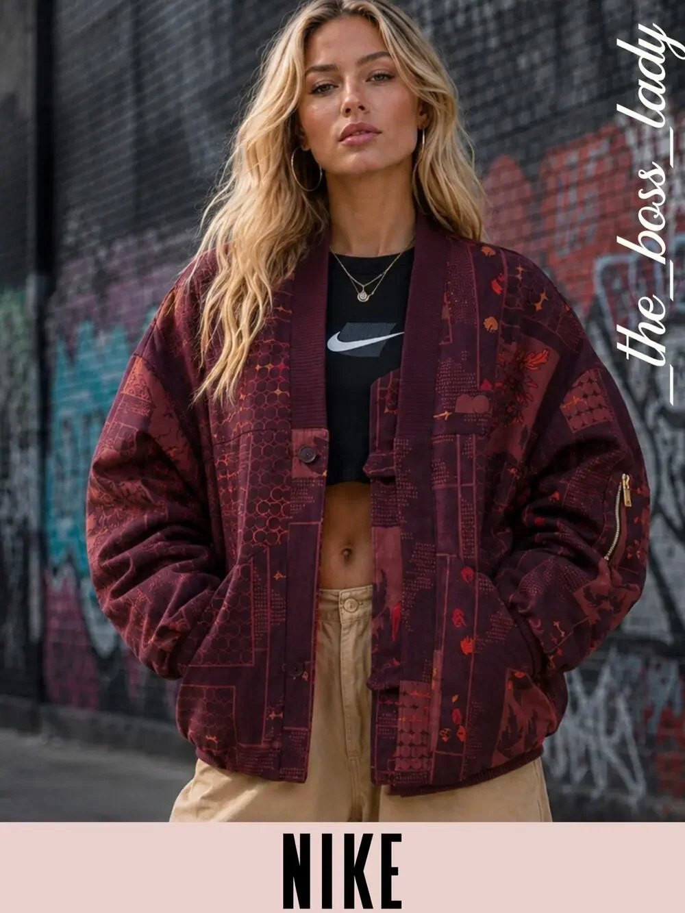 Nike Jacket in jacquard Naomi Osaka women's XL oversized